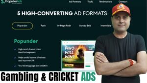 🎰Gambling & Cricket Ads on PropellerAds – Full Course