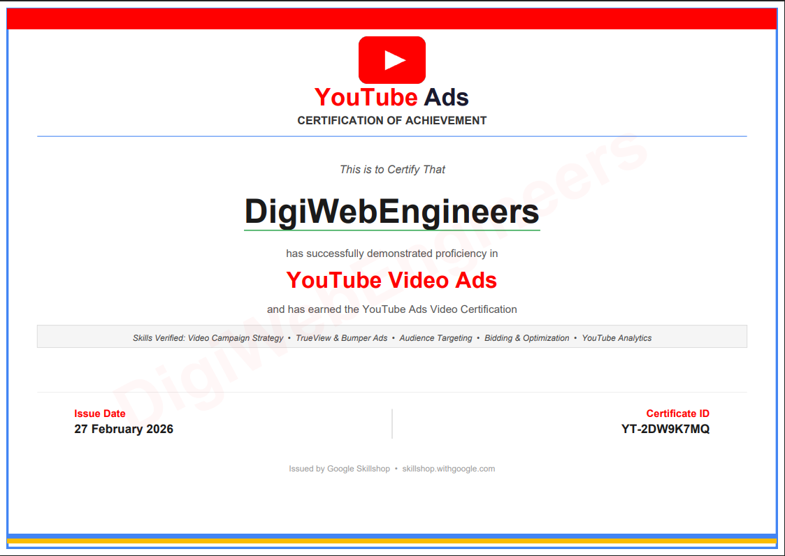  🎓 YouTube Ads Video Certified Instructor