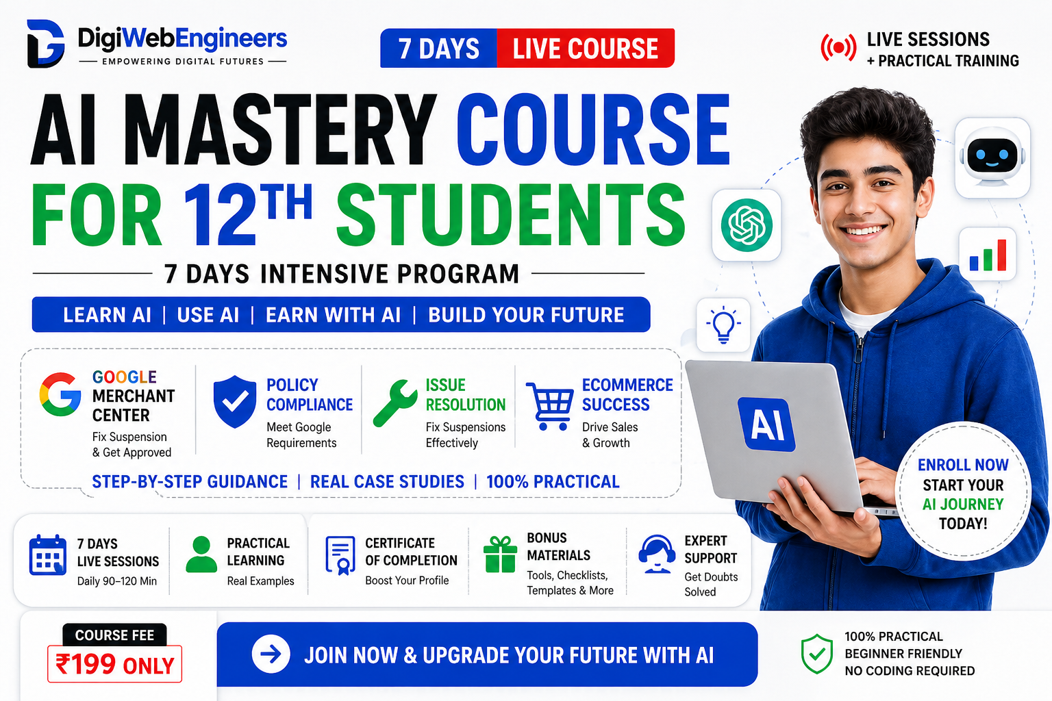 AI Mastery Course for 12th Students (7 Days Intensive Program)